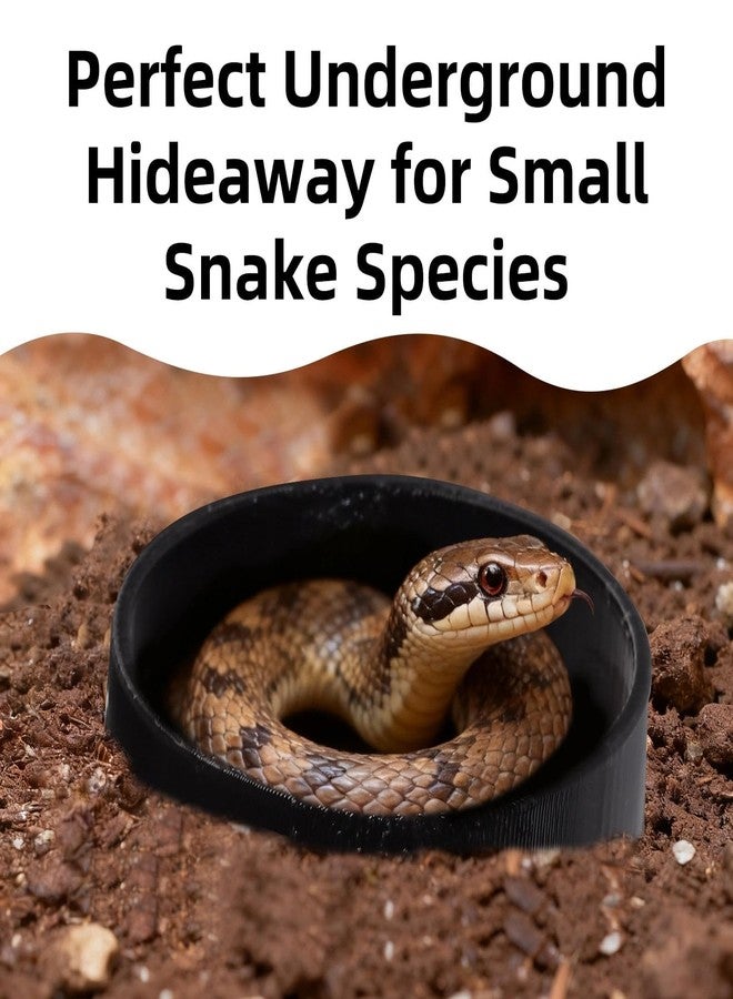 Hollima Black Reptile Underground Cave Viewing Hide Lizard Hognose Leopard Snake Gecko Hideout Habitat Tank Enrichment Reptile Decoration Accessories Ornaments Supplies - Image 4